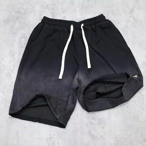 Streetwear Patch French Terry Acid Wash Shorts Blank Sun Faded <b>Bleach</b> Shorts Vintage Hip Hop Drawstring Shorts for Men - Product Image 4