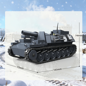1/35 Ww2 MOC carro armato tedesco sturmpaner II bisonte artiglieria semovente Mini veicolo corazzato fai da te giocattolo set di blocchi di costruzione - Product Image 2