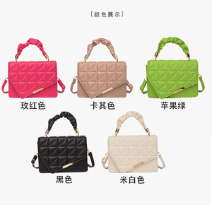 Chất lượng cao đa mục đích Kim Cương-Mô hình Crossbody Vai Túi mới hợp thời trang xếp li Thiết kế túi xách cho phụ nữ thời trang PU - Product Image 6