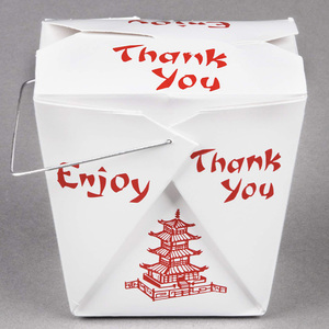 Boîte alimentaire jetable en papier kraft blanc avec poignée, étanche, écologique, pour livraison à emporter, restaurant, préparation <span class=keywords><strong>de</strong></span> repas et nouilles - Product Image 6