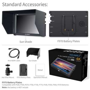 FEELWORLD Professional 7-inch 4K Camera <strong>Monitor</strong> FW703 IPS 1920x1200 HDMI 3G-SDI <strong>Input</strong> Ultra-Portable DSLR Field <strong>Monitor</strong> - Product Image 6