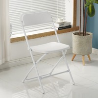Table et chaises pliantes en métal et plastique blanc de haute qualité pour 6 à 8 personnes, idéales pour les événements et les fêtes de jardin