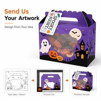 Kreatives Design Tragbare Umweltfreundliche Recycelbare Halloween-Süßigkeitenbox mit Griff Speziell Geformte Karton-Geschenkbox für Partyfavors