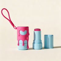 Étui vide en forme de cœur pour baume à lèvres avec pendentif, étui à rouge à lèvres, étui à blush, étui à crème pour les lèvres, pot à fond de teint et correcteur