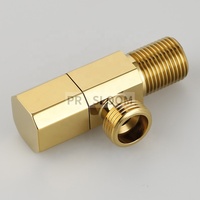 Robinet d'angle en laiton chromé or écologique 1/2'' 3/8'' personnalisable en usine OEM, accessoires pour robinet de salle de bain simple