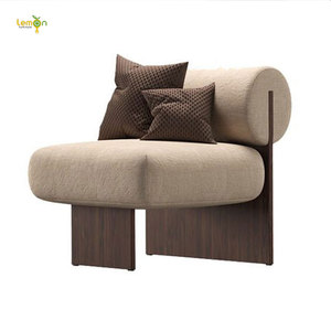 Sofá individual italiano para apartamento, sillón <span class=keywords><strong>reclinable</strong></span> de tela de madera maciza nórdica simple, sofá de diseño minimalista - Product Image 3