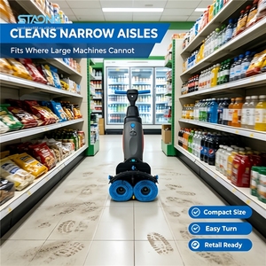 Nouvelle machine manuelle de nettoyage de sols carrelés avec chauffage intégré, alimentée par batterie, nettoyage à l'<span class=keywords><strong>eau</strong></span> froide, 120W, largeur de nettoyage 430MM, 1 - Product Image 1