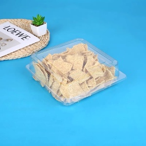 Hộp đựng bánh mousse hình vuông lớn, chất liệu PET trong suốt, dùng được cho thực phẩm, thích hợp đựng bánh ngọt, bánh quy socola, bánh sandwich và pizza mang đi - Product Image 4