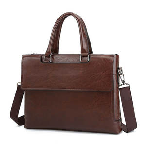 2023 borsa per Laptop da uomo borsa a tracolla da ufficio per Computer in vera pelle borsa da uomo borsa a mano in pelle di cavallo pazzo Tablet Fashion - Product Image 1