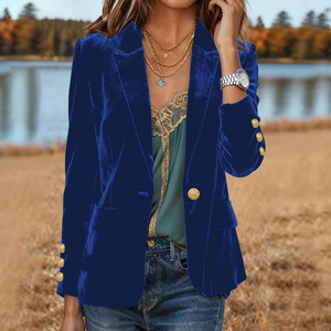 <span class=keywords><strong>Blazer</strong></span> de <span class=keywords><strong>Mujer</strong></span> Tejido con Cuello Mao y Botones, Estilo Occidental Elegante, Otoño-Invierno 2025, para Europa y América - Product Image 3