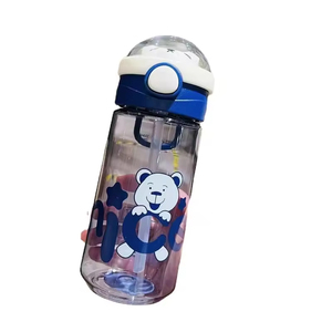 Vaso de agua de dibujos animados para PC, para niñas y estudiantes, de gran capacidad, para deportes de verano, portátil, para niños, con tapa de un botón y pajita de succión. - Product Image 5