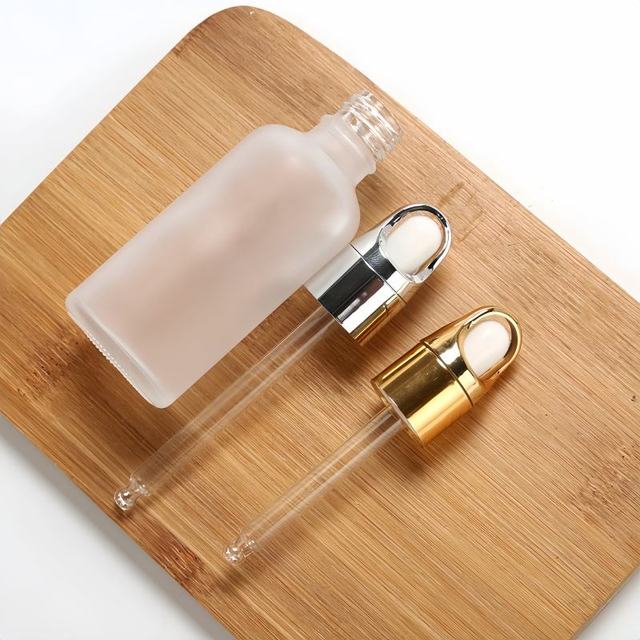 In Stock Refillable Frosted Glass Skincare Cosmetic Packaging Essential Oil Bottle