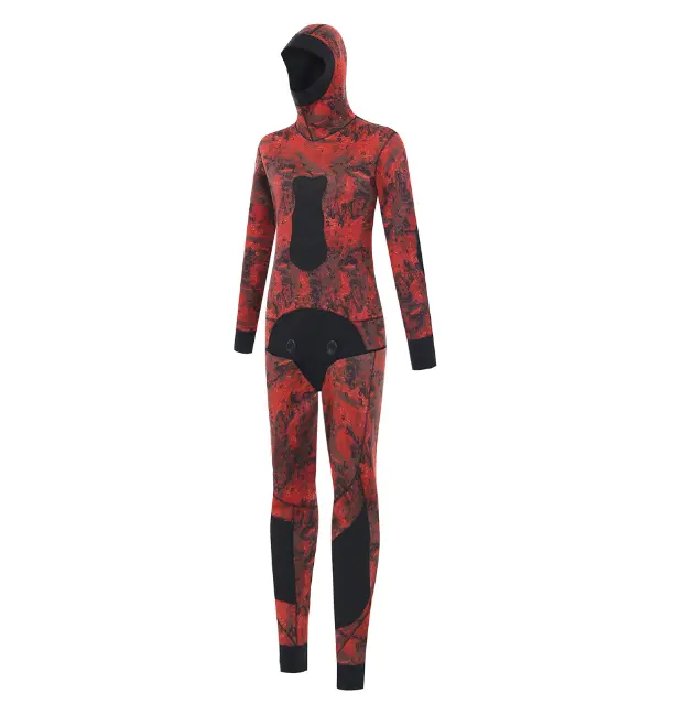 Top Selling 7mm Diving Spearfishing suit Camouflage Neoprene Hoodie Full Body Spearfishing Wetsuit