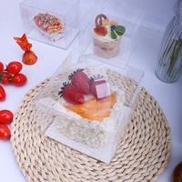 Petite boîte à gâteaux avec poignées transparentes pour Mousse emballage Premium Dessert pâtisserie boîte à gâteaux en plastique