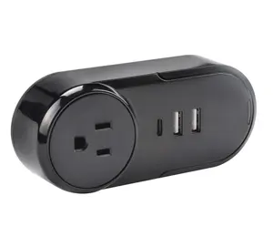 EU/US Plug 1 AC + 1 Tipo C + 2 USB Rotante Tipo di Spina C Striscia di Alimentazione Multi portatile USB e di Uscita del Caricatore