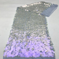 Nouveau tissu en polyester brodé Shengtai avec filet élastique et paillettes coquillage de 18 mm pour robe de soirée femme, mode printemps/été