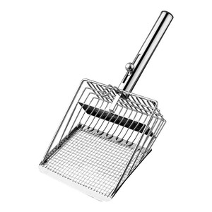 Pelle à litière pour chat en acier inoxydable à mailles fines, grande taille, en métal, 2-en-1, avec <span class=keywords><strong>tamis</strong></span>, design rectangulaire, pour litière minérale à base de tofu - Product Image 5