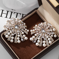 Boucles d'oreilles élégantes en forme de grand coquillage Boucles d'oreilles en zircon goutte d'eau Boucles d'oreilles de luxe en pierre de couleur Bijoux de mode pour femmes