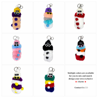 Porte-clés en peluche mignon, animal en peluche moelleux avec bonnet tricoté et lunettes de soleil, breloque de sac personnalisée, vente en gros, cadeau OEM