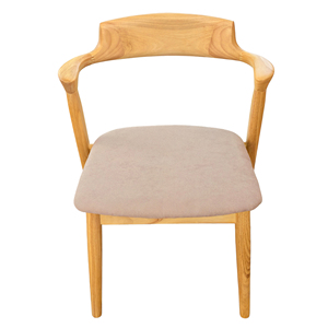 <span class=keywords><strong>Fauteuil</strong></span> en tissu rembourré de style nordique créatif avec pieds en <span class=keywords><strong>bois</strong></span>, chaises de salle à manger en <span class=keywords><strong>bois</strong></span> avec accoudoirs - Product Image 2