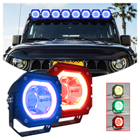 Barre lumineuse LED RGB 4 pouces Overhead Offroad Flood Lightbar pour UTV Jeep Wrangler JK Tundra Jimny Highlander F-150 X3 Maverick