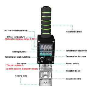 휴대용 핸드 스탬프 기계 마크 로고 프레스 목재 가죽 브랜딩 기계 - Product Image 2