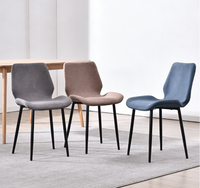 Chaise de salle à manger contemporaine en cuir avec pieds en métal, design scandinave, pour cuisine, restaurant, usage domestique, chaise de salle à manger pour cuisine