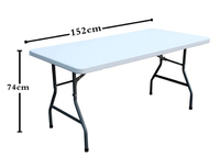 Table de banquet de mariage moderne en plastique blanc avec plateau, pieds en tube d'acier thermolaqué, pour usage hôtelier, mobilier d'extérieur JC-T100