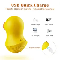 Mini Niedlicher Enten-Vibrator für Frauen, 7 Frequenzmodi, Klitoris-Saugfunktion, Heizung, Nippel-Stimulation für Liebhaber
