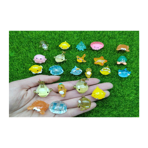 Mini animais de resina do mar 100 peças, figurinhas em concha de dolphin, cavalo, caranguejo, estrelado, ornamentos para paisagem, diy, decoração de festa de aniversário