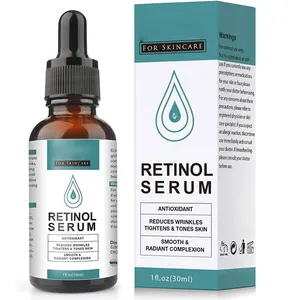 Serum Retinol dengan asam Hyaluronic dan Vitamin E, lidah buaya, Serum Retinol Anti Penuaan untuk memperbaiki kulit garis halus dan keriput
