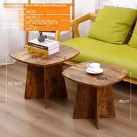 Table basse en bois minimaliste moderne avec plateau en panneau de densité, mobilier de salon, idéale pour petit appartement, design carré