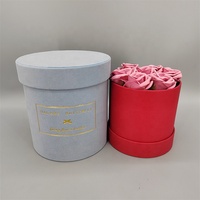 Boîtes d'emballage cadeau pour bouquets de fleurs rondes en matériaux recyclés 2026, finition mate, gaufrage, commandes personnalisées acceptées