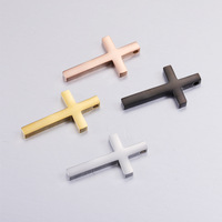 Pendentif Croix Gravé Accessoires de Mode Bijoux en Acier Inoxydable Miroir Accessoires DIY Mode Hip-hop