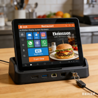 Tablette Android POS 10 pouces avec lecteur de codes-barres, imprimante NFC pour système de paiement de détail et de restauration