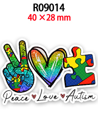 50 Uds. Diseños personalizados de amor de la paz resina plana centro de artesanía decorativo con parte posterior plana para lazos - Product Image 3