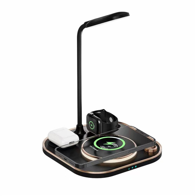 4000K Table Light Multifunctional 3 in 1 Charging Station LED Desk Lamp with Wireless Charger