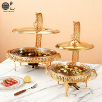 Chauffe-plats de luxe pour mariage en acier inoxydable Buffet pour serveur Ensemble de restauration Chauffe-plats à usage hôtelier