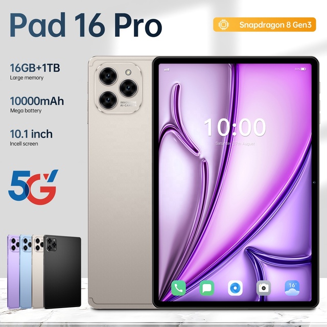 YPORANGE New Hot Sale 10.1" Pad 16 Pro 16GB+1TB MTK Android 15 4G Dual-SIM Multi-Language WiFi Calling Tablet