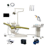 SÉCURITÉ fauteuil dentaire implant doré de luxe équipement médical fauteuil dentaire unité avec chariot et tabouret auxiliaire