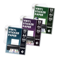 Stiker vinil transparan gambar cetak Inkjet anti air lembar Glossy yang dapat rusak potong stiker kertas A4