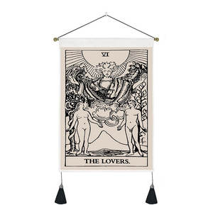 ผ้าทอลายโหราศาสตร์และไพ่ทาโรต์,อุปกรณ์ตกแต่งผนังแบบประสาทหลอนลายดวงจันทร์ขนาด35*50ซม. - Product Image 3