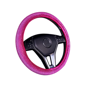 غطاء عجلة قيادة عالمي مرصع بالكريستال الملون اللامع على شكل قوس قزح - Product Image 4