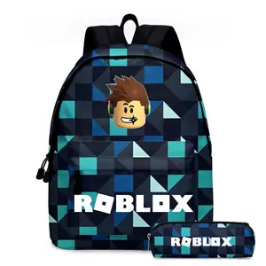 individuelle anime cartoon roblox schultertaschen mit buntstiftbox neu der igel druck roblox 2-teiliger rucksack für kinder