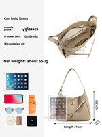 Tas Tote Kulit Asli Musim Semi Gaya Normcore/Minimalis, Penutup Hasp, Tahan Air, Kapasitas Besar, Tas Selempang/Ketiak untuk Wanita