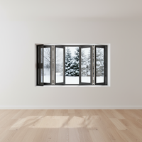 Ventanas de Aluminio NFRC con Mosquitera y Cortinas, Aislamiento Térmico, Diseño Moderno para Baño y Cocina