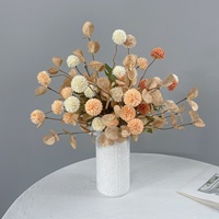 Bouquet décoratif de 5 pissenlits artificiels en soie pour aménagement de scène intérieure, accessoires de photographie de mariage en extérieur