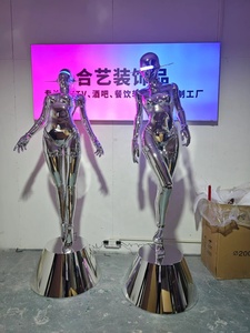 <span class=keywords><strong>Robot</strong></span> Cyberpunk con iluminación LED, decoración de registro de club nocturno imprescindible con luces de neón - Product Image 4