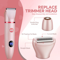 Tondeuse pour femmes Wet Dry à lames arrondies, douce, sans tiraillement, avec peignes guides, longueur réglable, étanche, rechargeable par USB, pour cheveux longs