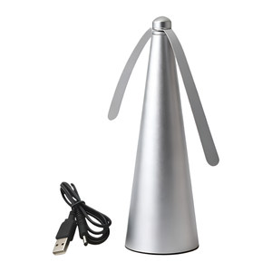 Ventilateur anti-mouches électronique double alimentation (USB/Piles) écologique, durable, argent et or, pour usage intérieur/extérieur, commande en gros - Product Image 1